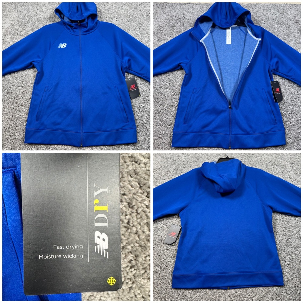 New Balance NBW Travel Hoodie Women Full Zip Scuba Royal Blue Medium NEW